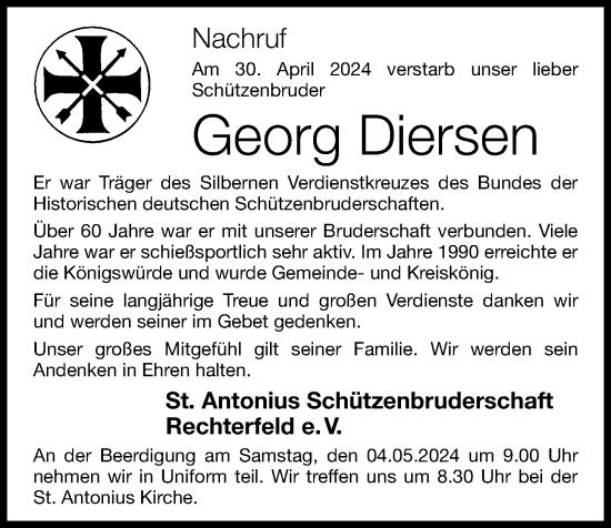 Anzeige von Georg Diersen von OM-Medien