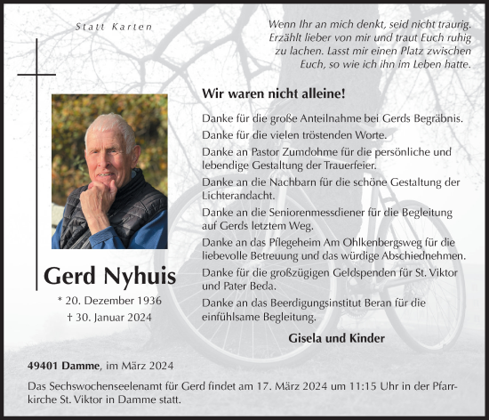 Anzeige von Gerd Nyhuis von OM-Medien