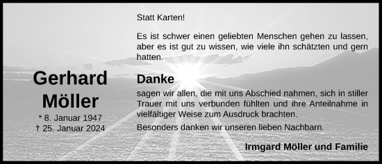 Anzeige von Gerhard Möller von OM-Medien