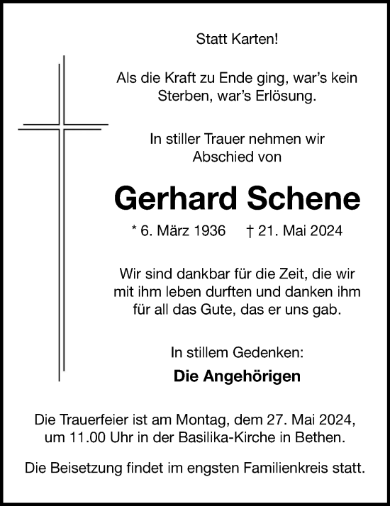 Anzeige von Gerhard Schene von OM-Medien