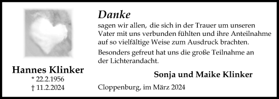 Anzeige von Hannes Klinker von OM-Medien