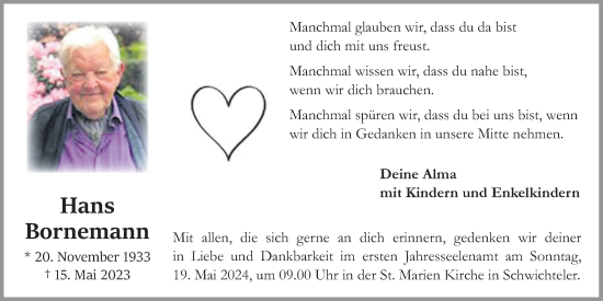 Anzeige von Hans Bornemann von OM-Medien