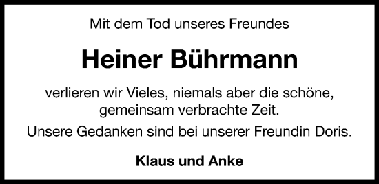 Anzeige von Heiner Bührmann von OM-Medien