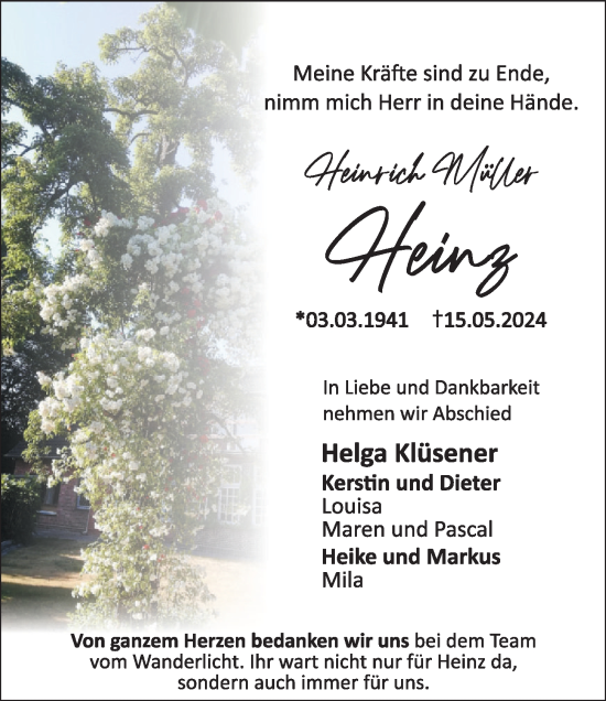 Anzeige von Heinrich Müller von OM-Medien