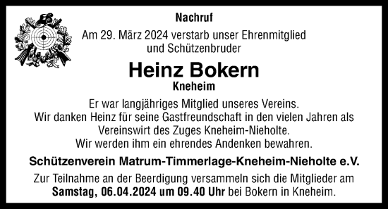 Anzeige von Heinz Bokern von OM-Medien