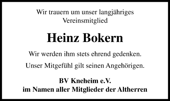 Anzeige von Heinz Bokern von OM-Medien