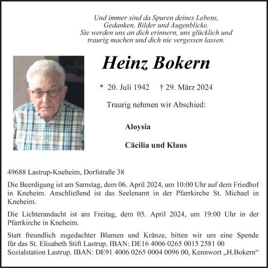 Anzeige von Heinz Bokern von OM-Medien