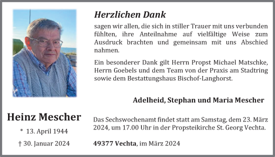 Anzeige von Heinz Mescher von OM-Medien