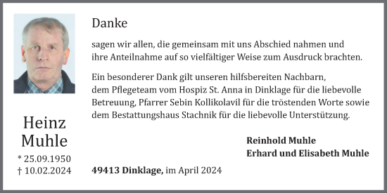 Anzeige von Heinz Muhle von OM-Medien