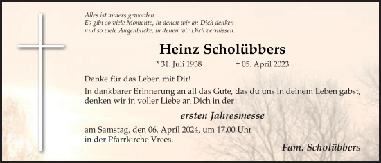 Anzeige von Heinz Scholübbers von OM-Medien