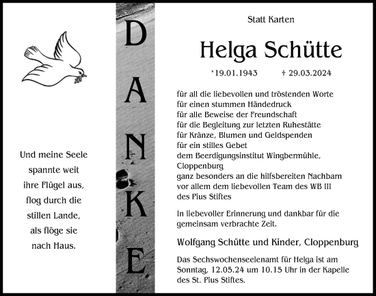 Anzeige von Helga Schütte von OM-Medien