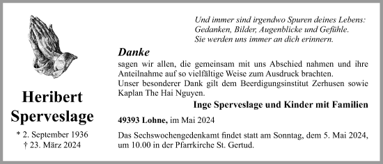 Anzeige von Heribert Sperveslage von OM-Medien