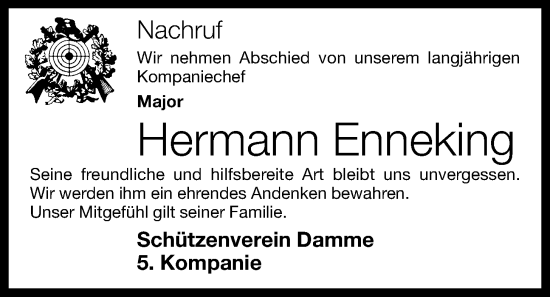 Anzeige von Hermann Enneking von OM-Medien
