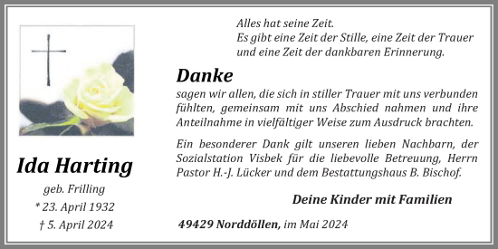 Anzeige von Ida Harting von OM-Medien