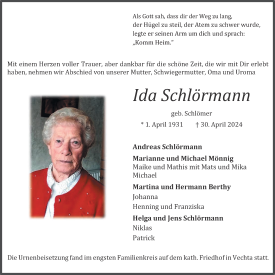 Anzeige von Ida Schlörmann von OM-Medien