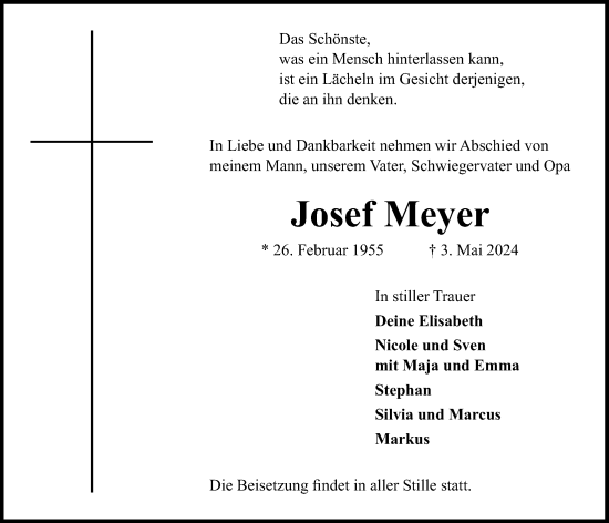 Anzeige von Josef Meyer von OM-Medien