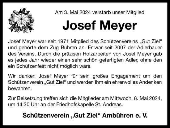 Anzeige von Josef Meyer von OM-Medien