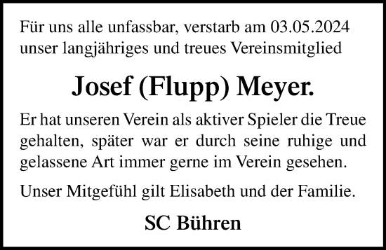 Anzeige von Josef Meyer von OM-Medien