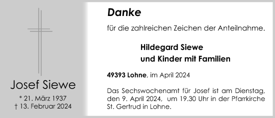 Anzeige von Josef Siewe von OM-Medien