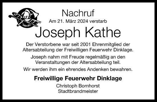 Anzeige von Joseph Kathe von OM-Medien