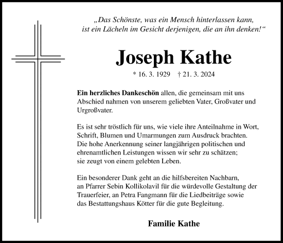 Anzeige von Joseph Kathe von OM-Medien