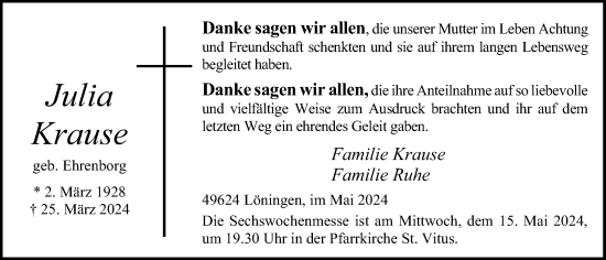 Anzeige von Julia Krause von OM-Medien