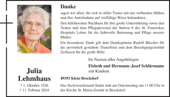 Anzeige von Julia Lehmhaus von OM-Medien