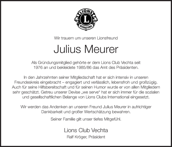 Anzeige von Julius Meurer von OM-Medien