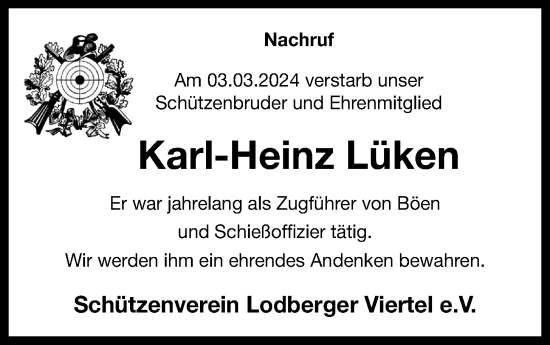 Anzeige von Karl-Heinz Lüken von OM-Medien