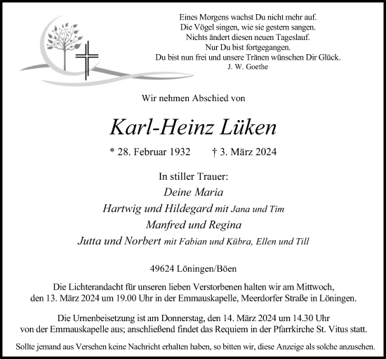 Anzeige von Karl-Heinz Lüken von OM-Medien