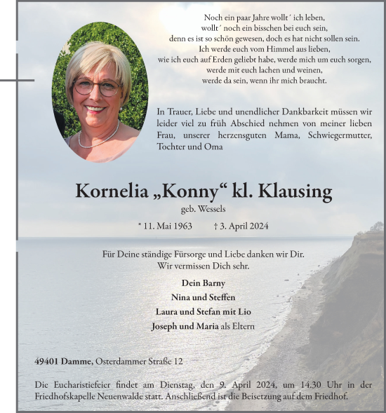 Anzeige von Kornelia  kl. Klausing von OM-Medien