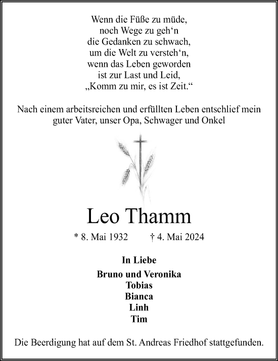 Anzeige von Leo Thamm von OM-Medien