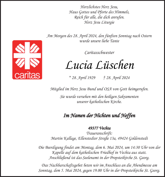 Anzeige von Lucia Lüschen von OM-Medien