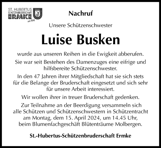 Anzeige von Luise Busken von OM-Medien
