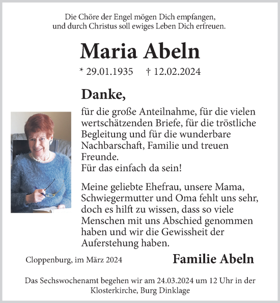 Anzeige von Maria Abeln von OM-Medien