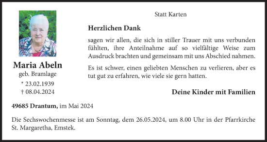 Anzeige von Maria Abeln von OM-Medien