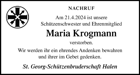 Anzeige von Maria Krogmann von OM-Medien