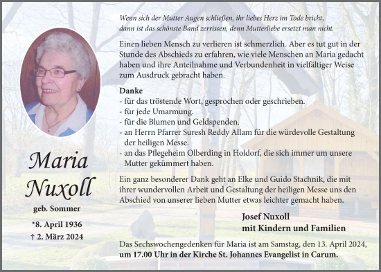Anzeige von Maria Nuxoll von OM-Medien