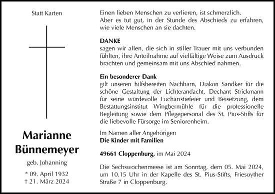 Anzeige von Marianne Bünnemeyer von OM-Medien