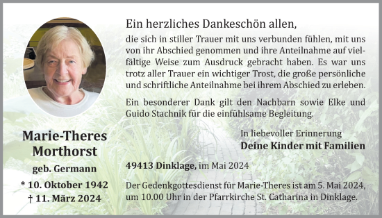 Anzeige von Marie-Theres Morthorst von OM-Medien