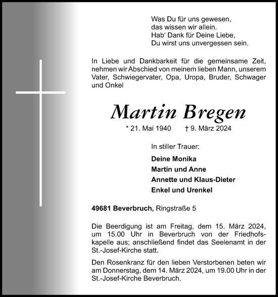 Anzeige von Martin Bregen von OM-Medien