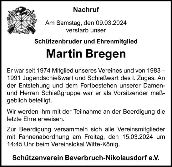 Anzeige von Martin Bregen von OM-Medien