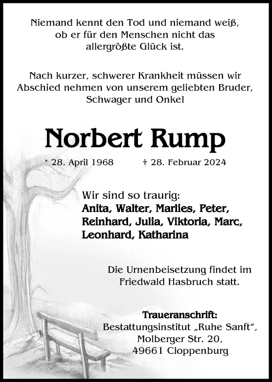 Anzeige von Norbert Rump von OM-Medien