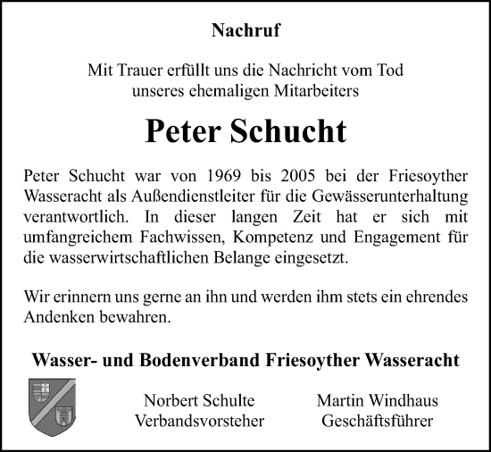 Anzeige von Peter Schucht von OM-Medien