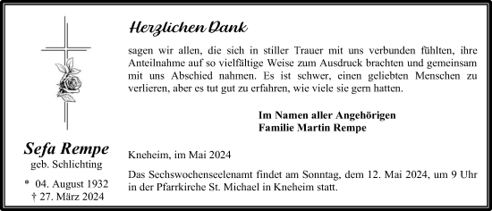 Anzeige von Sefa Rempe von OM-Medien