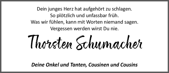 Anzeige von Thorsten Schumacher von OM-Medien