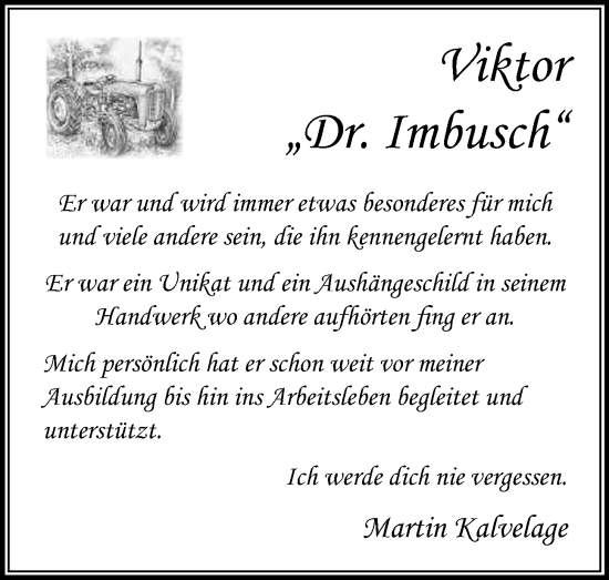 Anzeige von Viktor Imbusch von OM-Medien