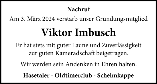 Anzeige von Viktor Imbusch von OM-Medien