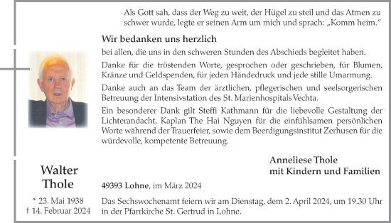 Anzeige von Walter Thole von OM-Medien