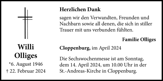 Anzeige von Willi Olliges von OM-Medien